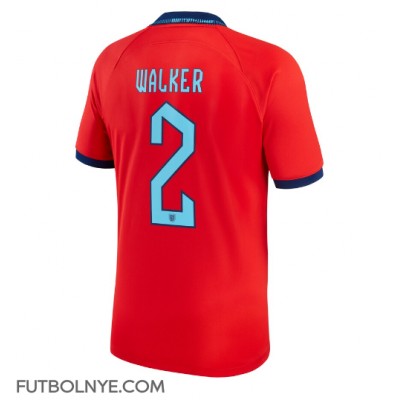Camiseta Inglaterra Kyle Walker #2 Visitante Equipación Mundial 2022 manga corta